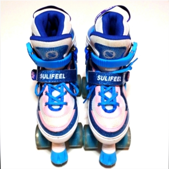 Sulifeel Other - SULIFEEL Snow Sparkle Adjustable a Size 13C-3Y Light Up Roller Skates